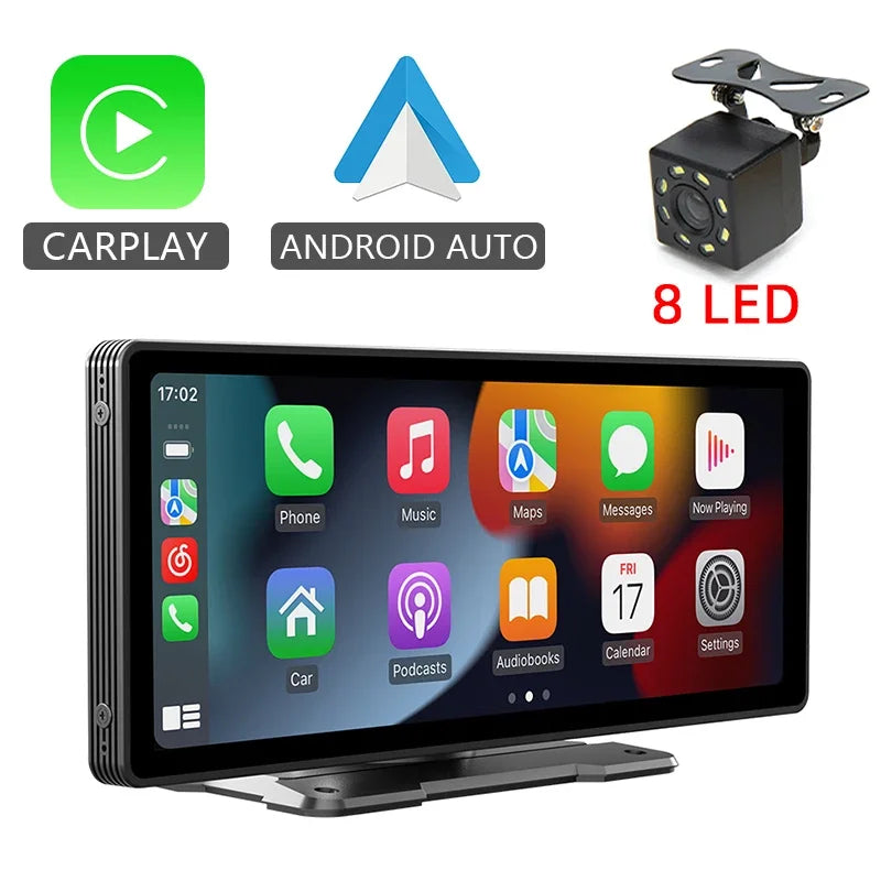 10.26" Car Mirror Radio Multimedia Video Player Universal Wireless Carplay Android Auto Screen With Bluetooth AUX USB